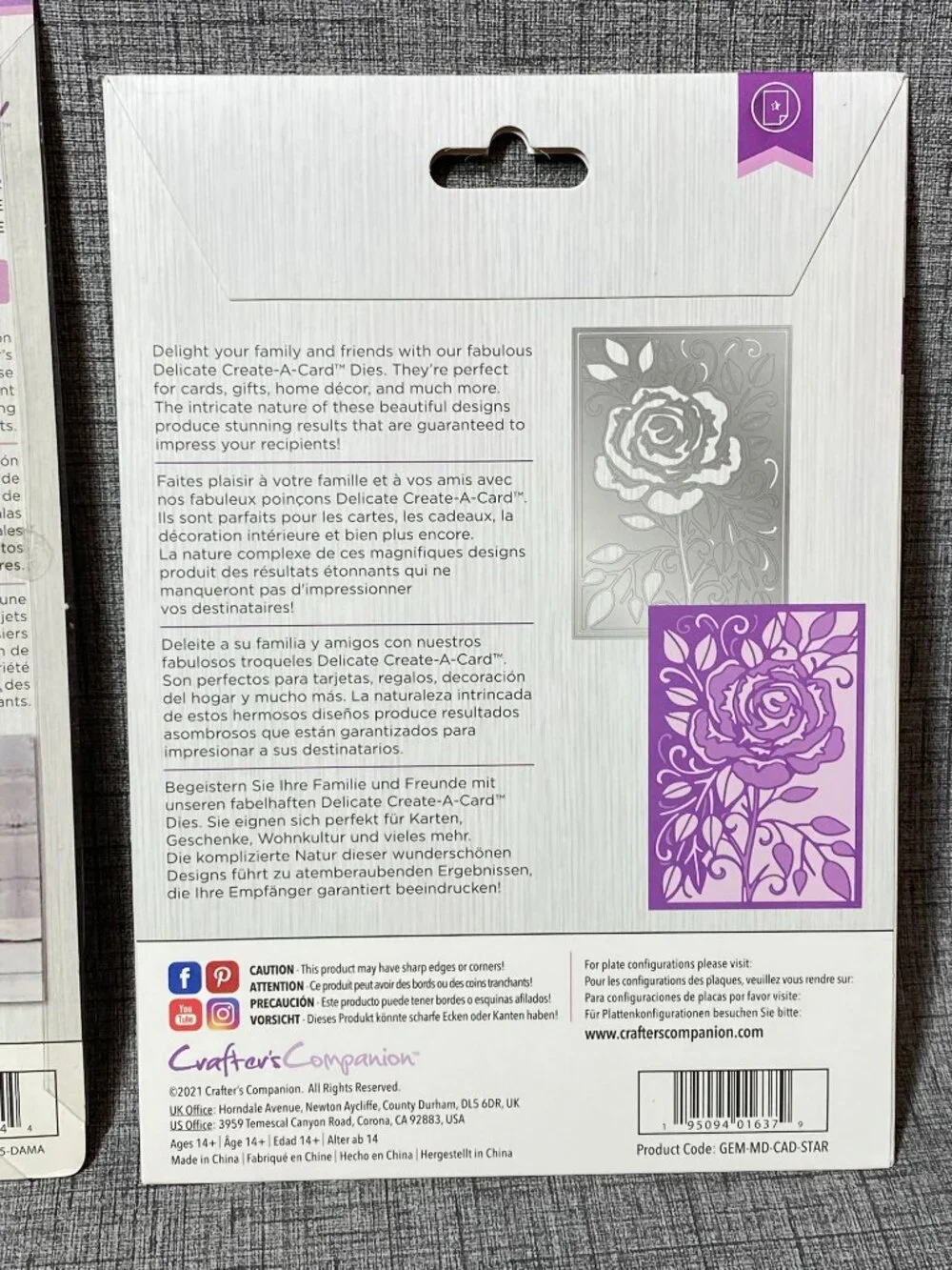 NEW Crafters Companion 3pc Lot Butterfly Wishes Statement Rose & Emboss Folder